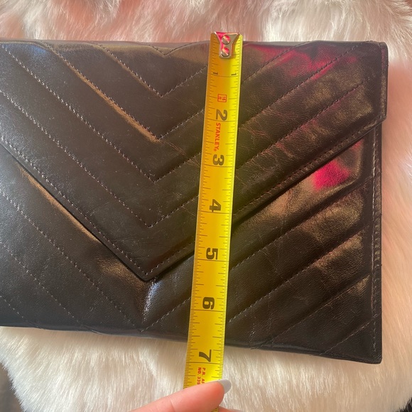 Authentic YSL Vintage Leather Quilted Clutch Bag - Picture 13 of 14